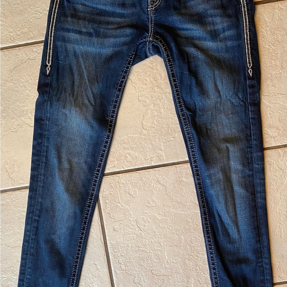 Rock Revival Jeans Womens Size 26 Flo Skinny Stretch Denim Embroidered Pockets